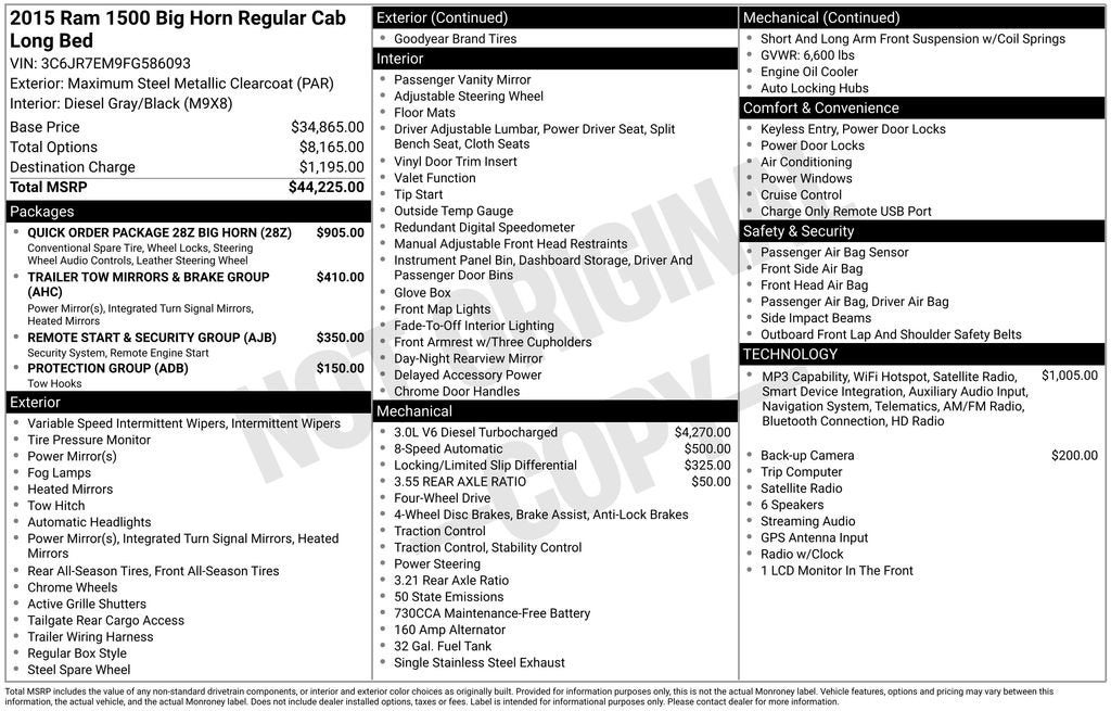 2015 RAM 1500 Big Horn