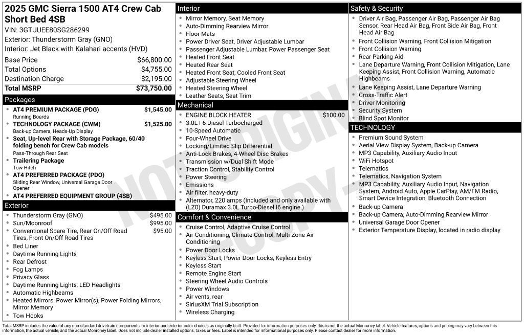 2025 GMC Sierra 1500 AT4
