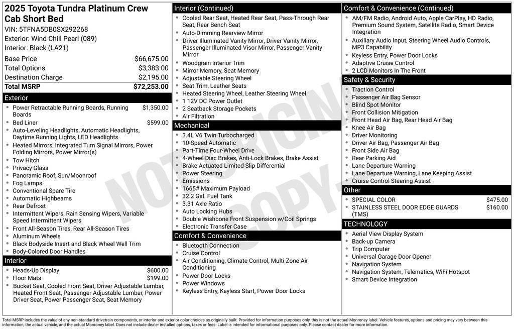 2025 Toyota Tundra 4WD Platinum