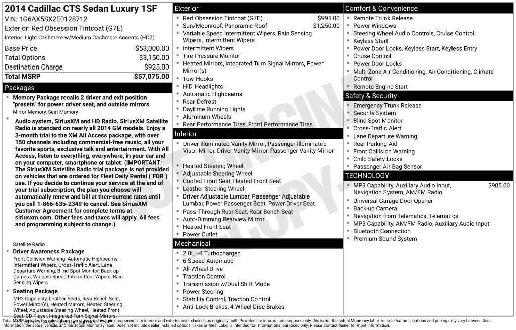 2014 Cadillac CTS 2.0L Turbo Luxury