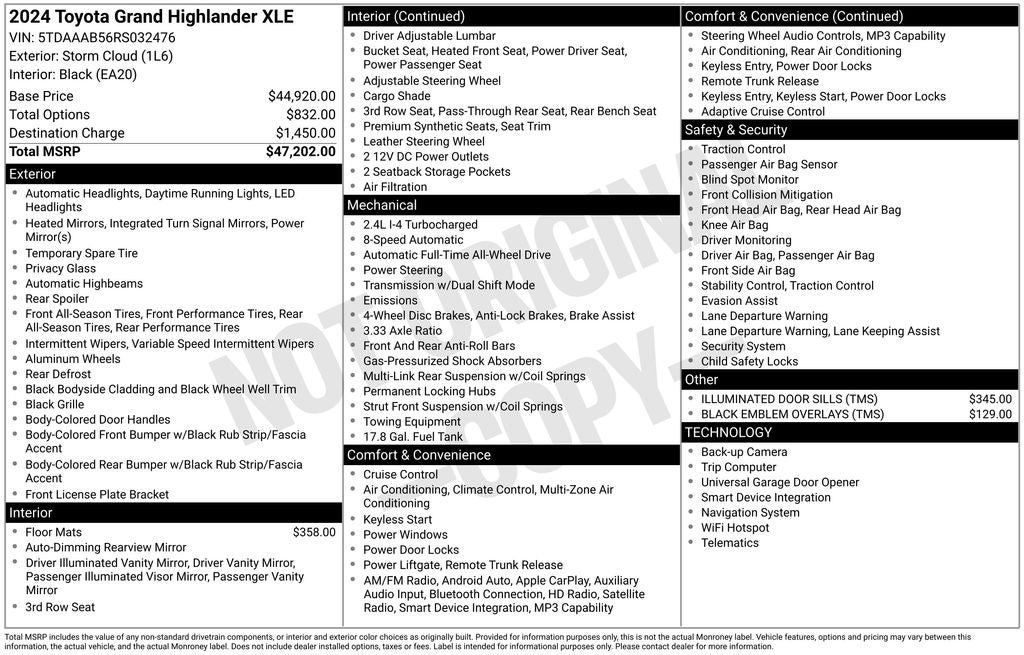 2024 Toyota Grand Highlander XLE