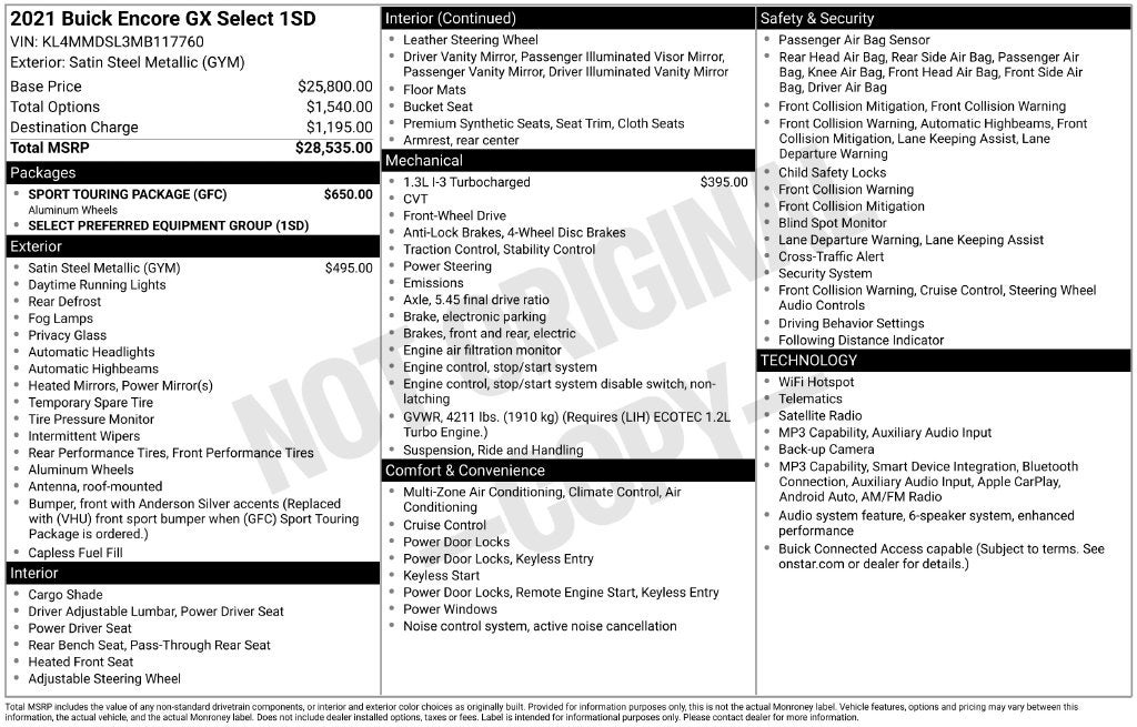 2021 Buick Encore GX Select