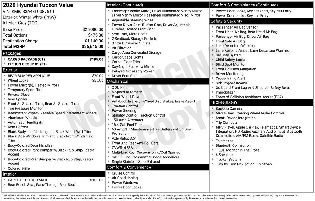 2020 Hyundai Tucson Value